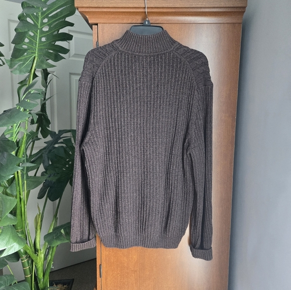 Tasso Elba Cable Knit Sweater Mens Large Brown - Picture 2 of 4